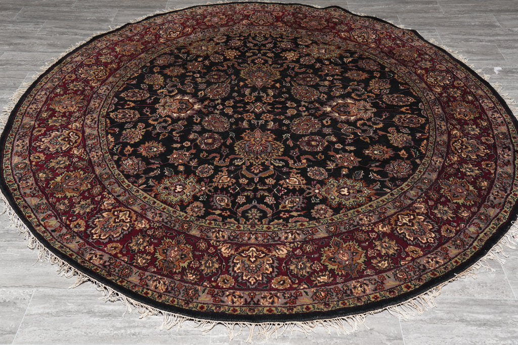 8.0 x 8.0 Round Quality Jaipur Rug Dense Wool Black #F-4058