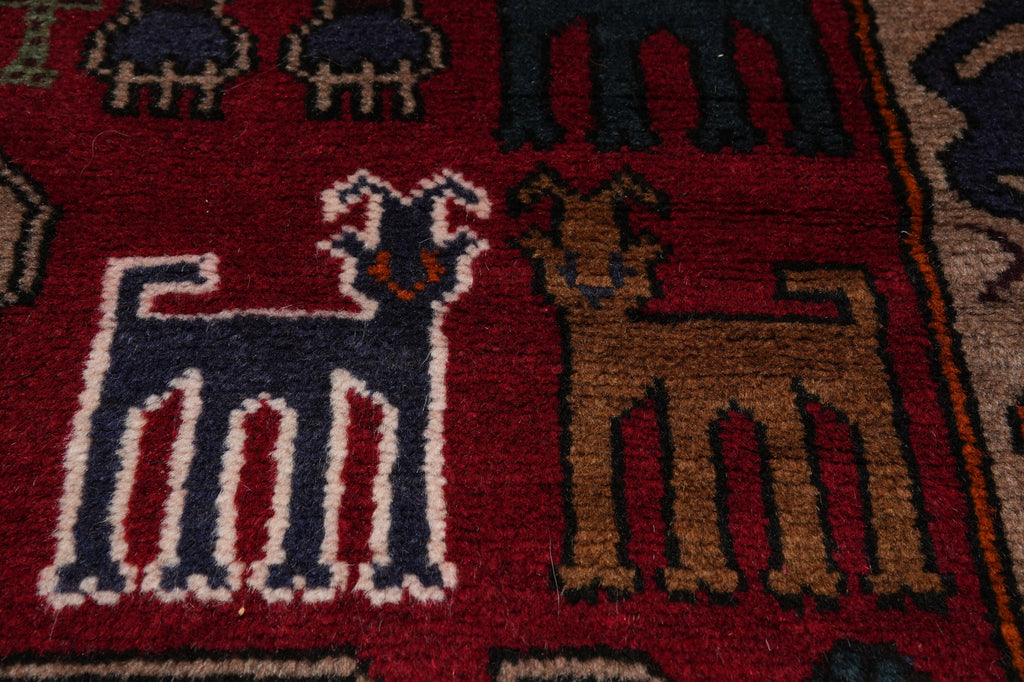 4.3 x 6 Interesting Handmade Tribal Rug #F-3231a