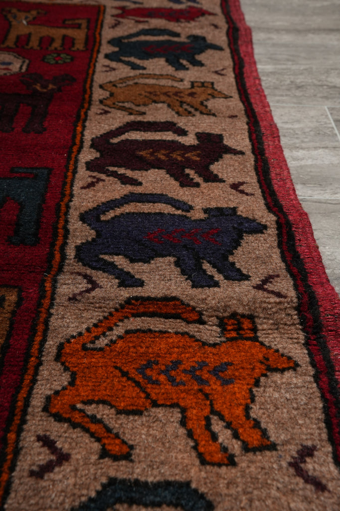 4.3 x 6 Interesting Handmade Tribal Rug #F-3231a