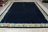 Load image into Gallery viewer, 10 x 13.8 Plain Field Dark Blue Handmade Rug Modern Transitional #F-4406