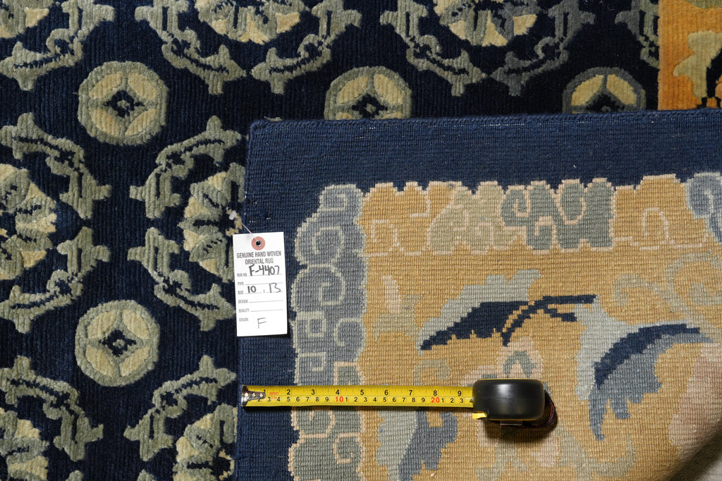 10 x 13 Modern Transitional Handmade Wool Rug #F-4407