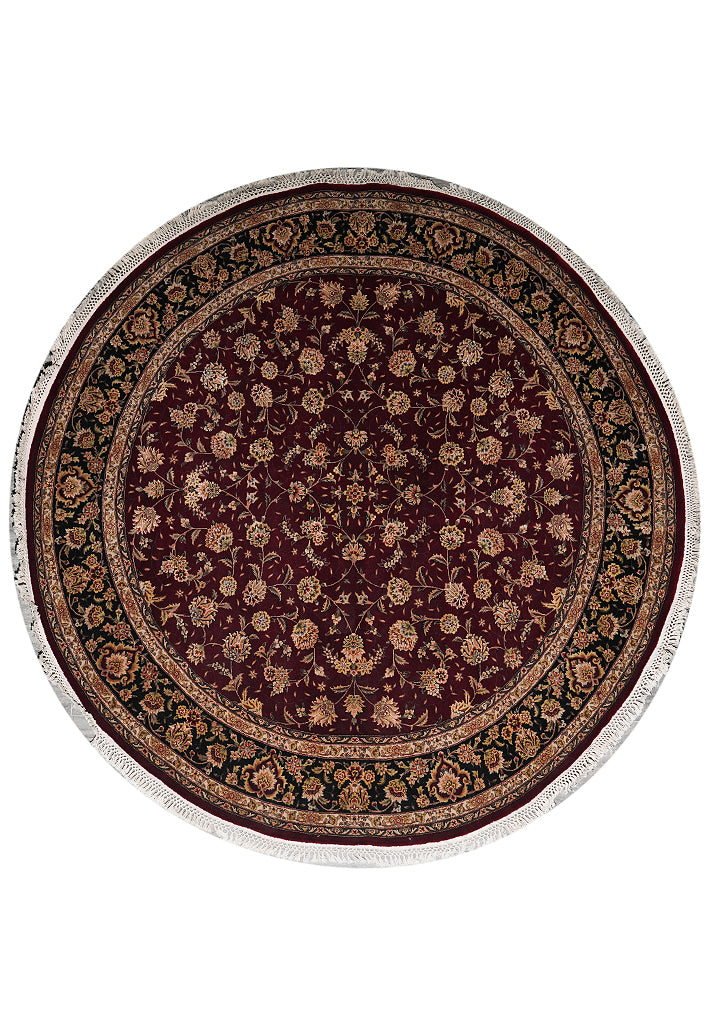 7.0 x 7.0 Round Wool and Silk High Quality Rug #F-4060