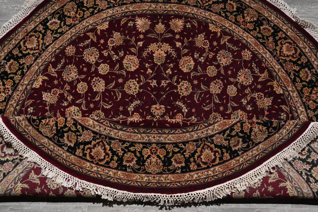 7.0 x 7.0 Round Wool and Silk High Quality Rug #F-4060