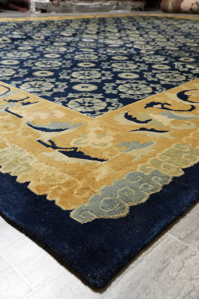 10 x 13 Modern Transitional Handmade Wool Rug #F-4407