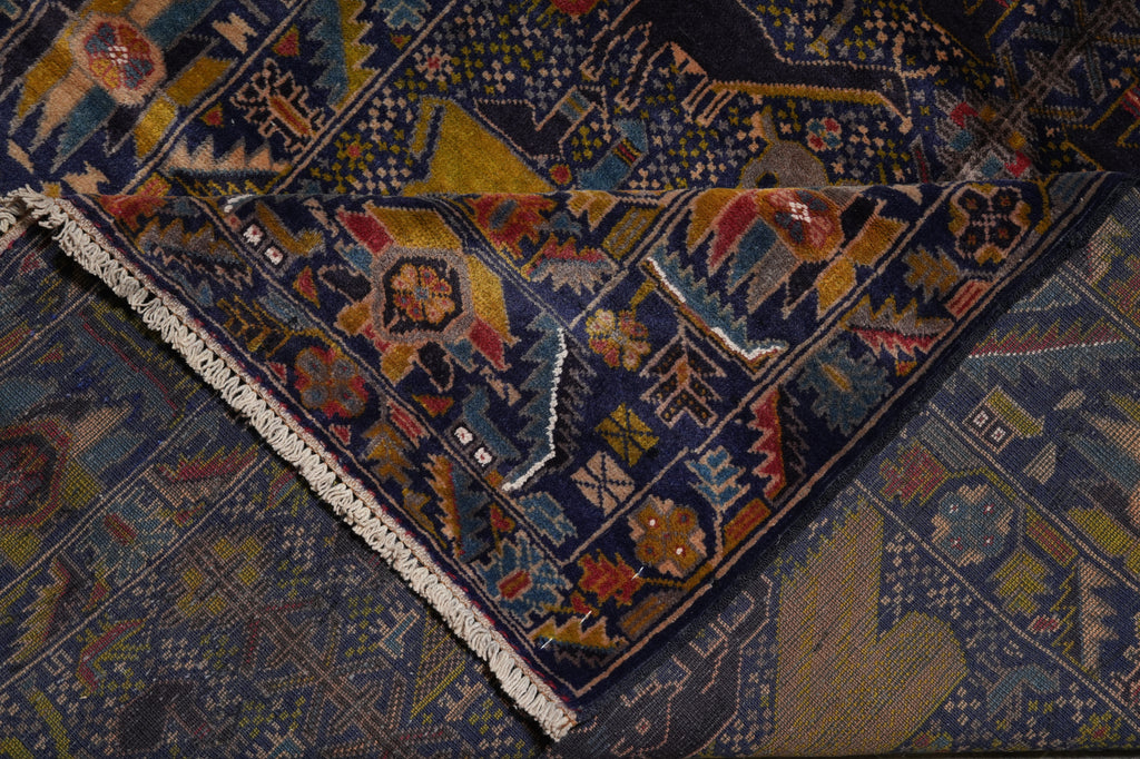 3.9 x 6 Pictorial Animal Motif Tribal Rug Afghanistan Art Handmade #F-3236