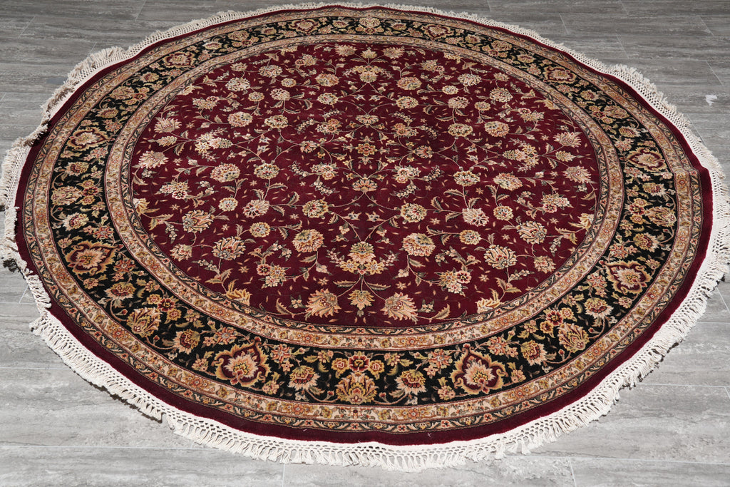 7.0 x 7.0 Round Wool and Silk High Quality Rug #F-4060