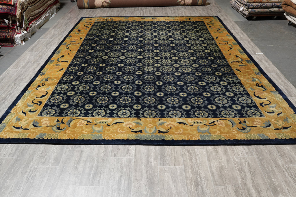 10 x 13 Modern Transitional Handmade Wool Rug #F-4407