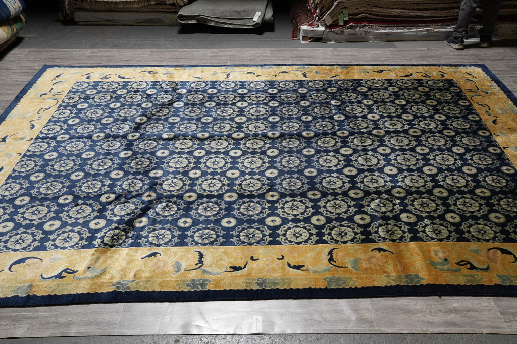 10 x 13 Modern Transitional Handmade Wool Rug #F-4407