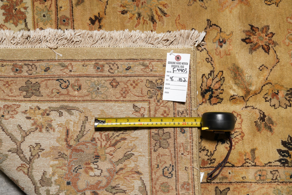 8x10 Quality Handmade Jaipour Rug Dense Wool Neutral Gold #F-4403