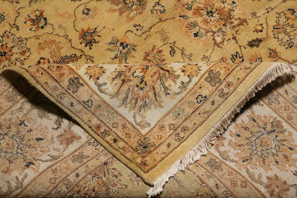 8x10 Quality Handmade Jaipour Rug Dense Wool Neutral Gold #F-4403
