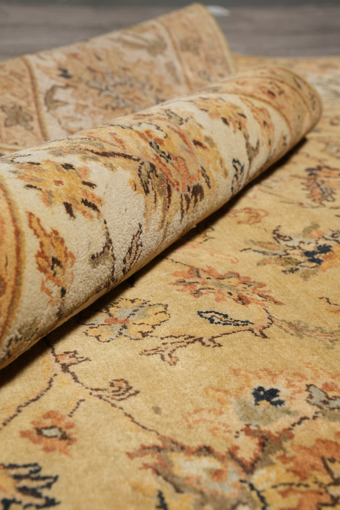 8x10 Quality Handmade Jaipour Rug Dense Wool Neutral Gold #F-4403