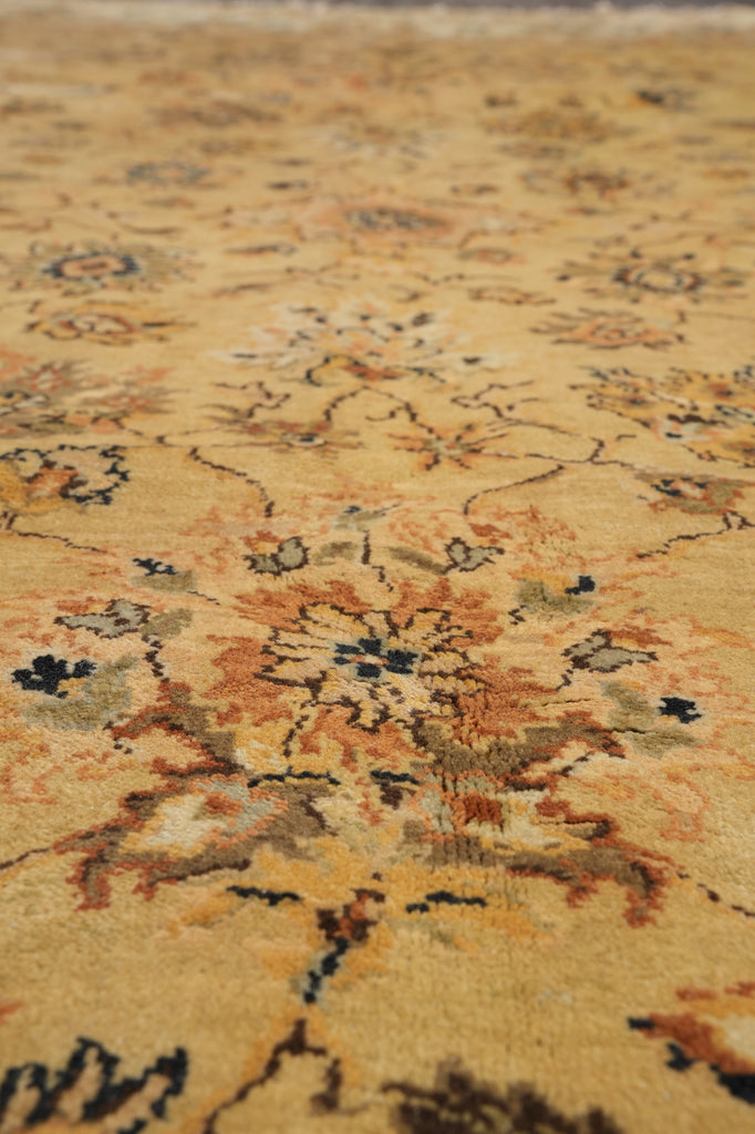 8x10 Quality Handmade Jaipour Rug Dense Wool Neutral Gold #F-4403