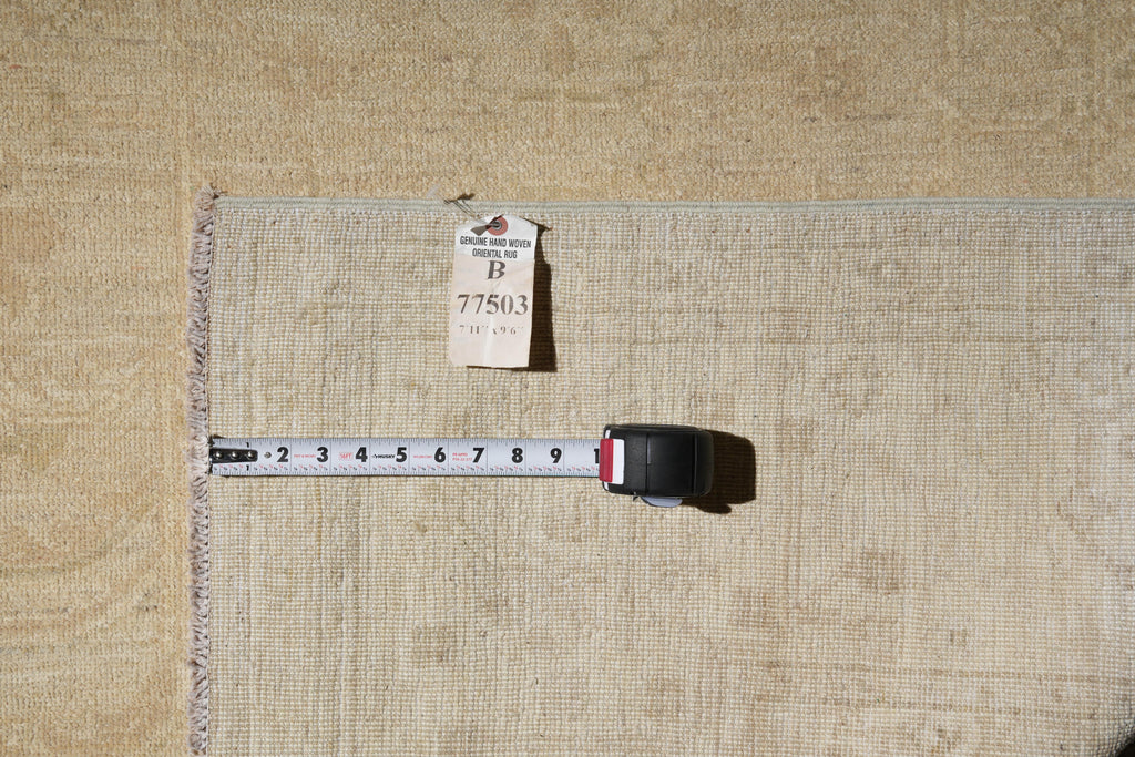 8 x 9.6 Chobi Handmade Rug Neutrals Faded Colors Naturals Wool #77503