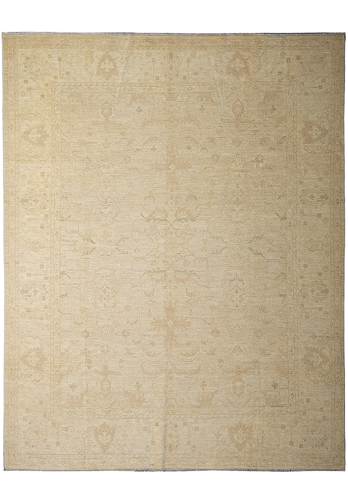 8 x 9.6 Chobi Handmade Rug Neutrals Faded Colors Naturals Wool #77503