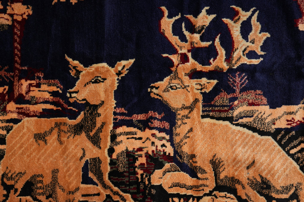 4 x 4.6 Love Deers Tribal Handmade Rug #F-3237