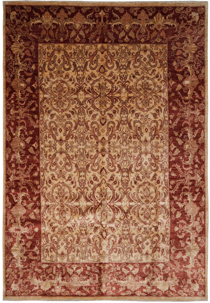 7.1 x 9.9 High Quality Silky Wool Handmade Rug #PIX-6009
