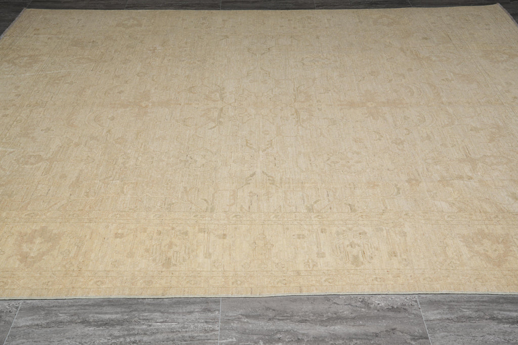 8 x 9.6 Chobi Handmade Rug Neutrals Faded Colors Naturals Wool #77503