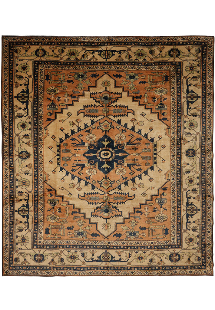 8.2 x 9.4 Authentic Chechen Kazak Rug Handmade Afghanistan #PIX-23849