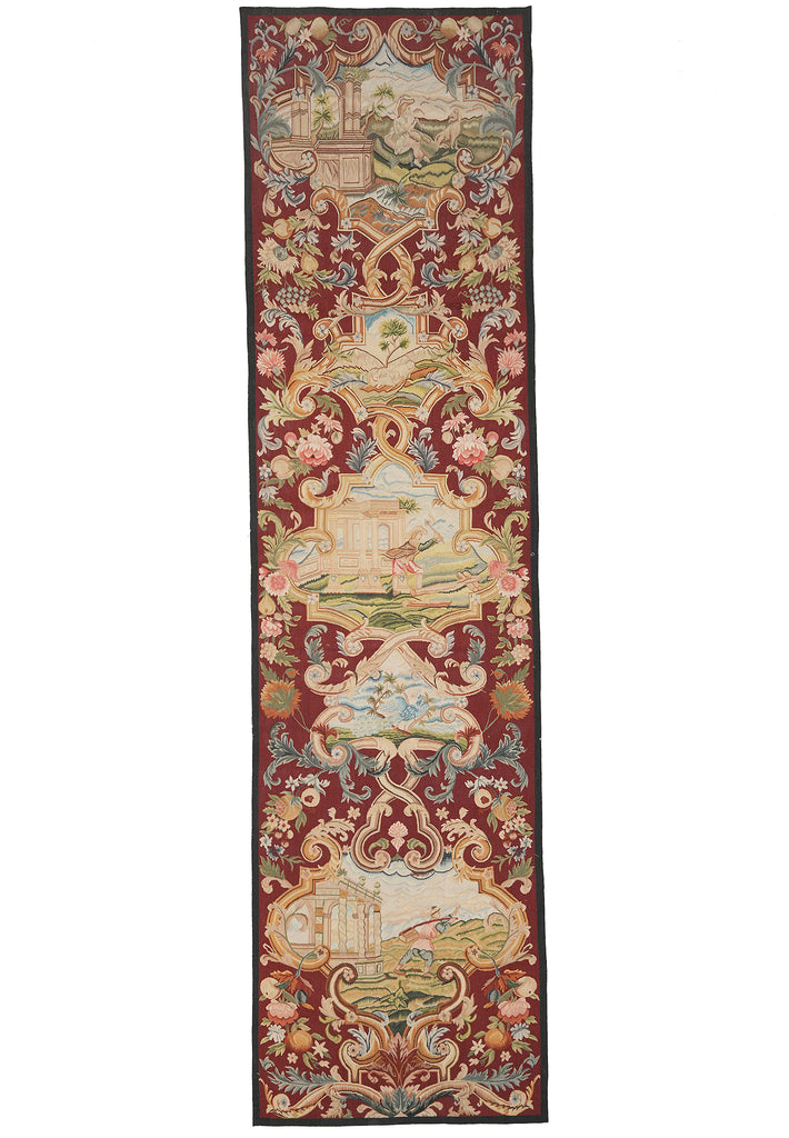 2.6 x 10 Hanging Tapestry Runner Handmade Wool and Silk #F-3030