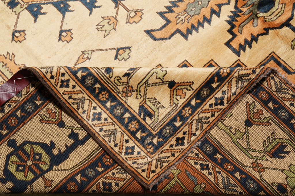 8.2 x 9.4 Authentic Chechen Kazak Rug Handmade Afghanistan #PIX-23849