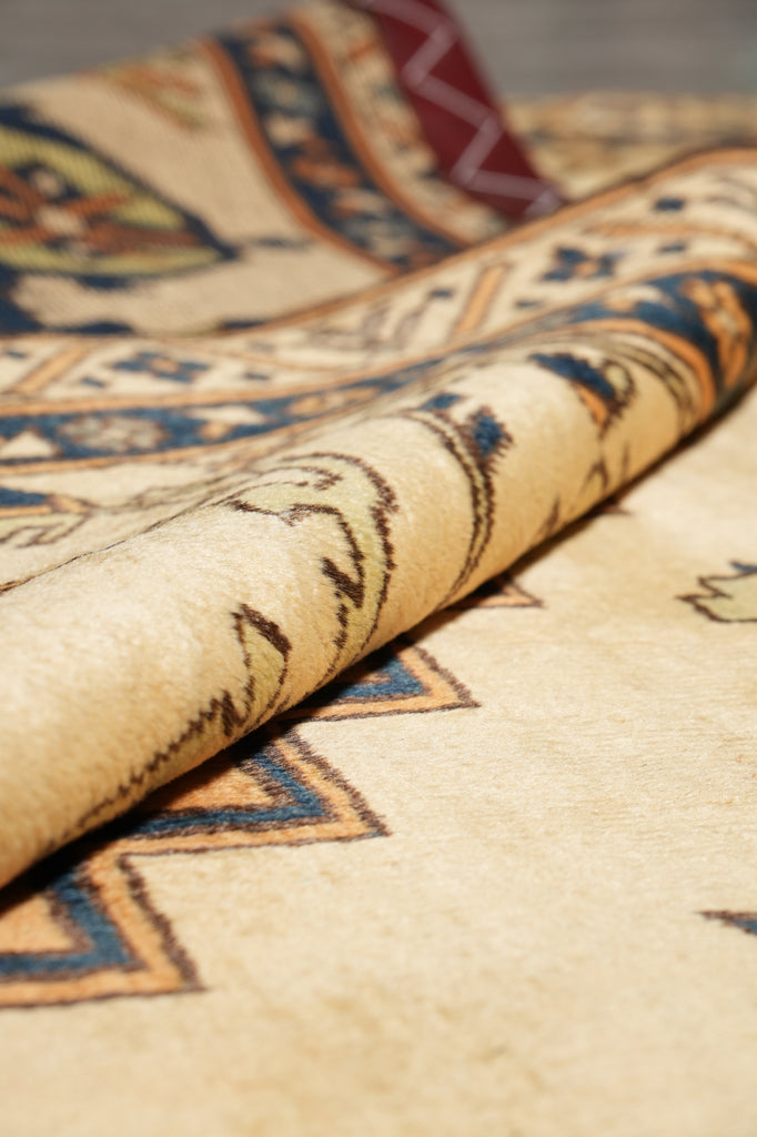 8.2 x 9.4 Authentic Chechen Kazak Rug Handmade Afghanistan #PIX-23849