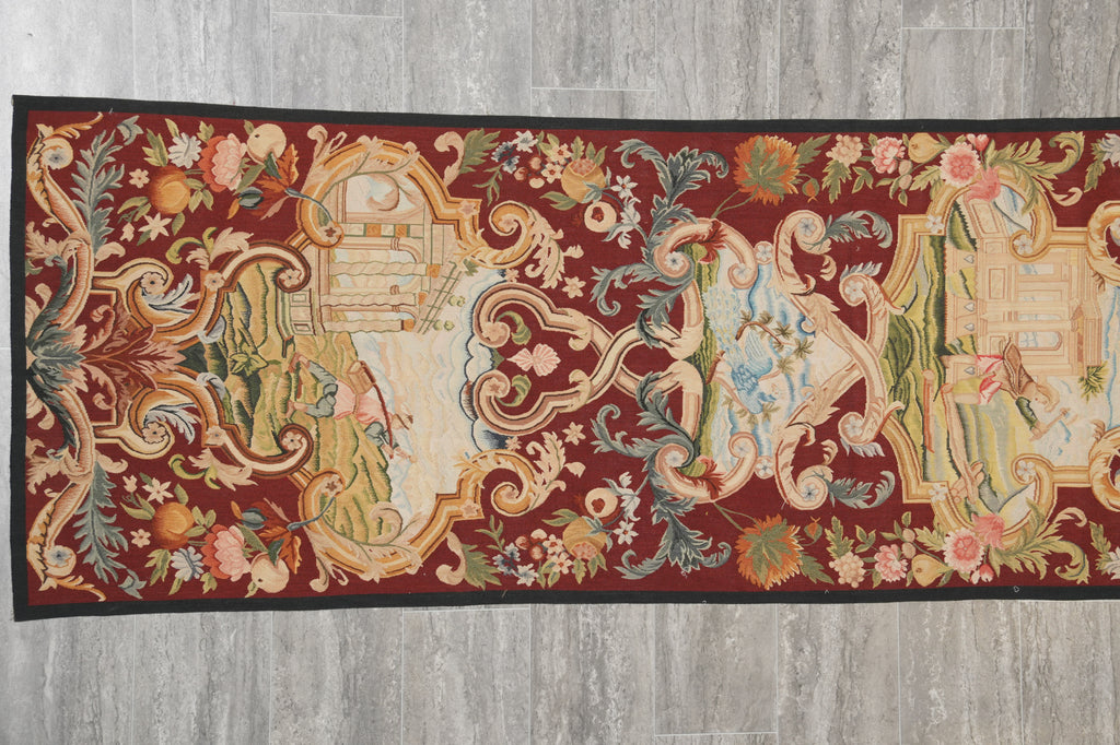 2.6 x 10 Hanging Tapestry Runner Handmade Wool and Silk #F-3030