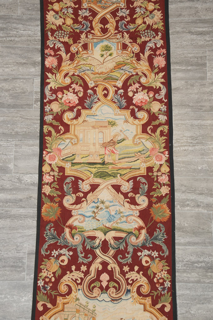 2.6 x 10 Hanging Tapestry Runner Handmade Wool and Silk #F-3030