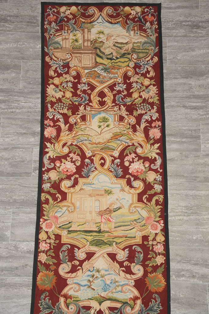 2.6 x 10 Hanging Tapestry Runner Handmade Wool and Silk #F-3030