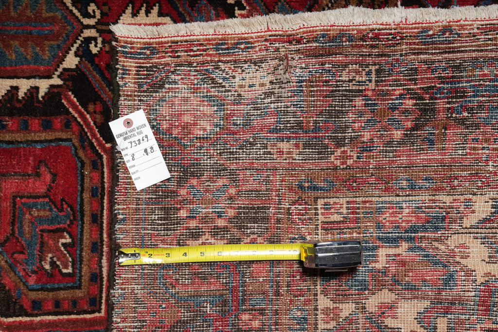 8 x 9.8 Semi Antique Persian Heriz Iran Rug #B-73869