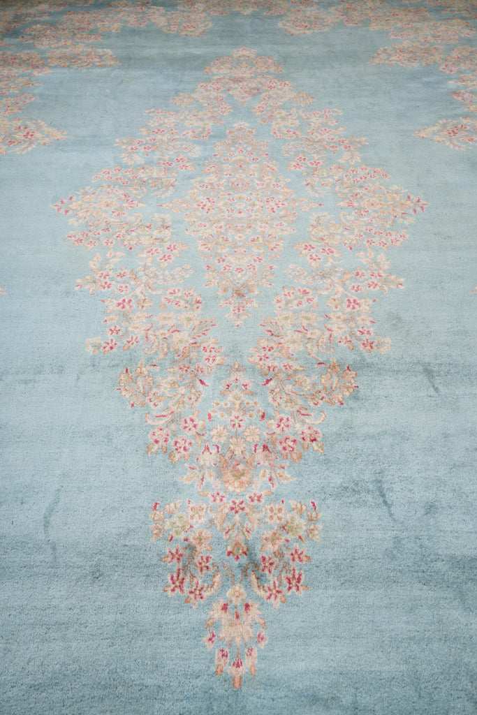 11 x 19 Authentic Antique Persian Kerman Estate Rug Light blue #23960