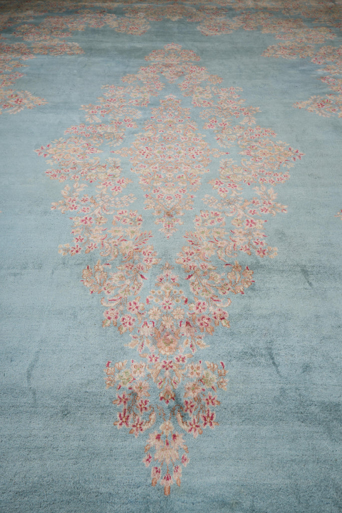 11 x 19 Authentic Antique Persian Kerman Estate Rug Light blue #23960