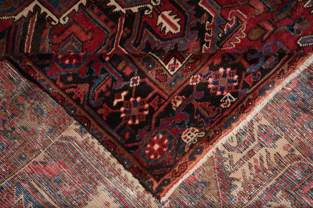 8 x 9.8 Semi Antique Persian Heriz Iran Rug #B-73869