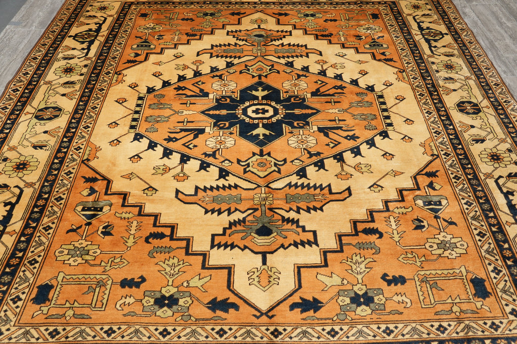 8.2 x 9.4 Authentic Chechen Kazak Rug Handmade Afghanistan #PIX-23849