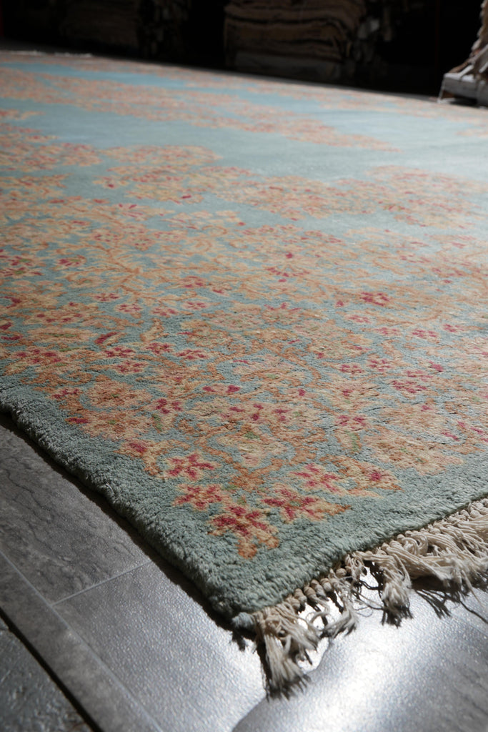 11 x 19 Authentic Antique Persian Kerman Estate Rug Light blue #23960