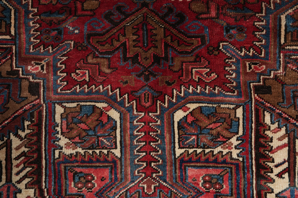 8 x 9.8 Semi Antique Persian Heriz Iran Rug #B-73869