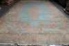 Load image into Gallery viewer, 11 x 19 Authentic Antique Persian Kerman Estate Rug Light blue #23960