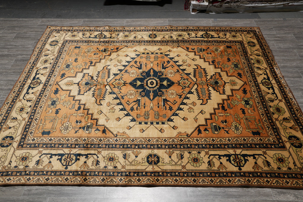 8.2 x 9.4 Authentic Chechen Kazak Rug Handmade Afghanistan #PIX-23849