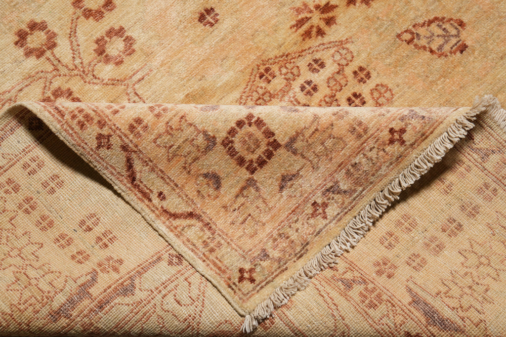 8 x 9.9 Chobi Peshawar Zigler Rug Neutrals Light Green #PIX-4143