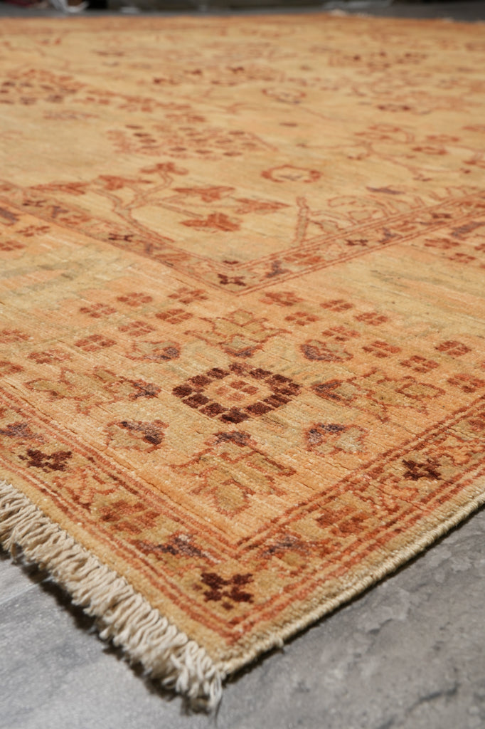 8 x 9.9 Chobi Peshawar Zigler Rug Neutrals Light Green #PIX-4143