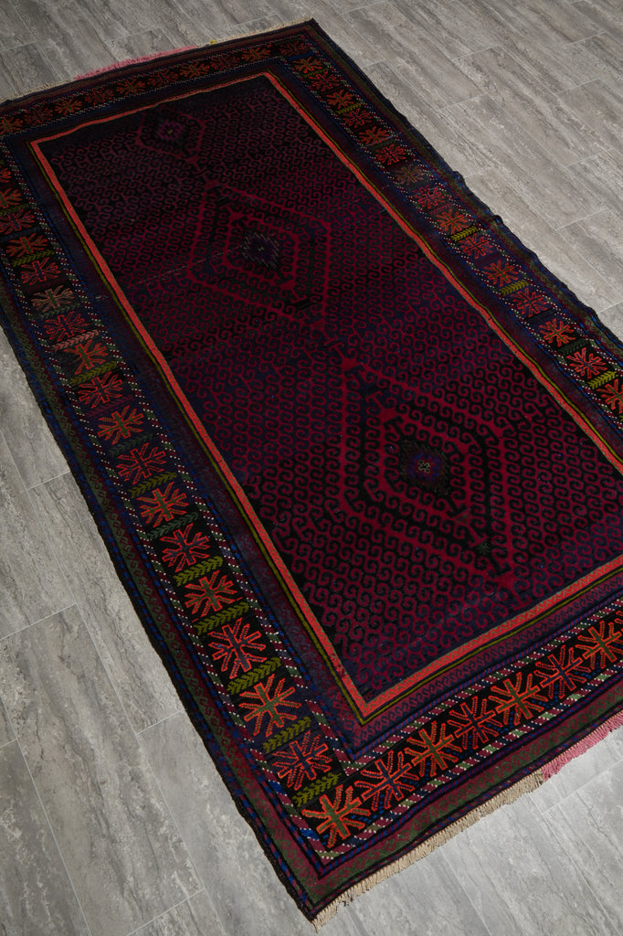 4.6 x 8 Afghan Village Rug Vasirestan #F-3248