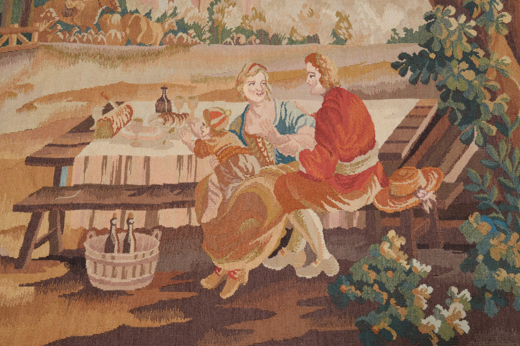 6 x 8 Handmade Pictorial Tapestry 17th Century French Pattern Scenery Rug #PIX-14474