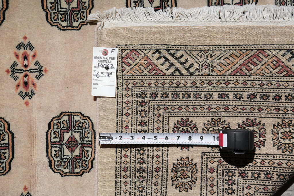 6.9 x 7.6 New Handmade Square Pakistan Bokhara Rug #F-4062