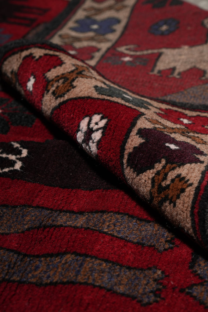 4 x 6 Handmade Afghan Village Art and Craft Rug Animal Pattern Tribal Pictorial Carpet #F-3250