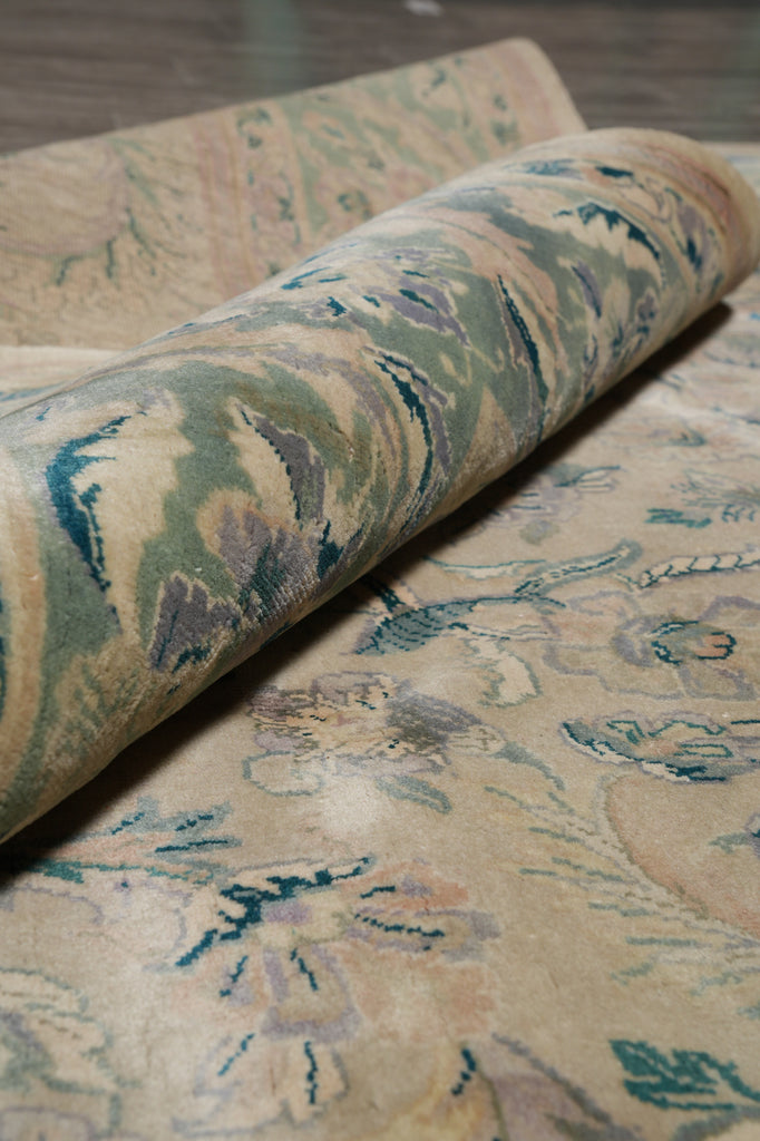 7.8 x 10.9 Chobi Peshawar Rug Tan With Green #F-4399