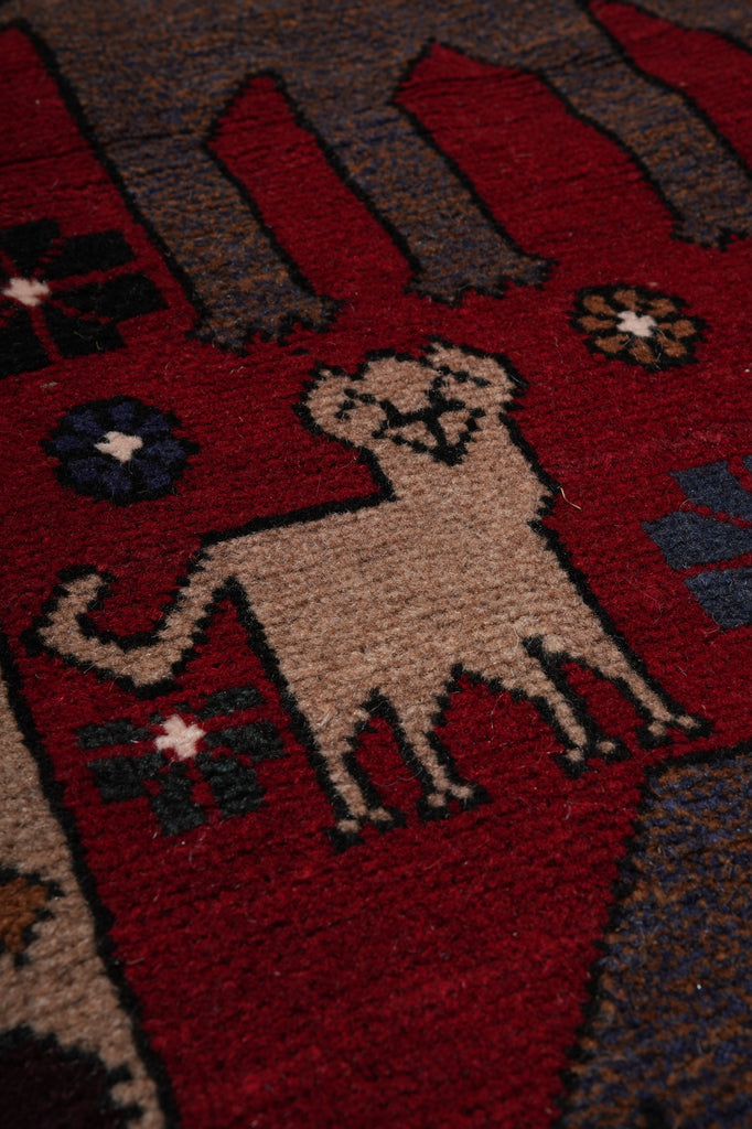 4 x 6 Handmade Afghan Village Art and Craft Rug Animal Pattern Tribal Pictorial Carpet #F-3250