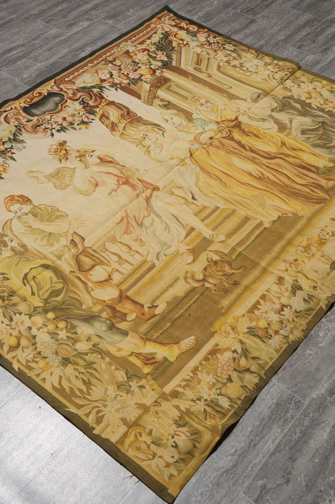 5 x 6 Pictorial Handmade Tapestry Reproduction of 17 Th French Century #F-3031