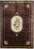 Load image into Gallery viewer, 10.2 x 14 Handmade Wool Rug French Aubusson Brown #F-4408