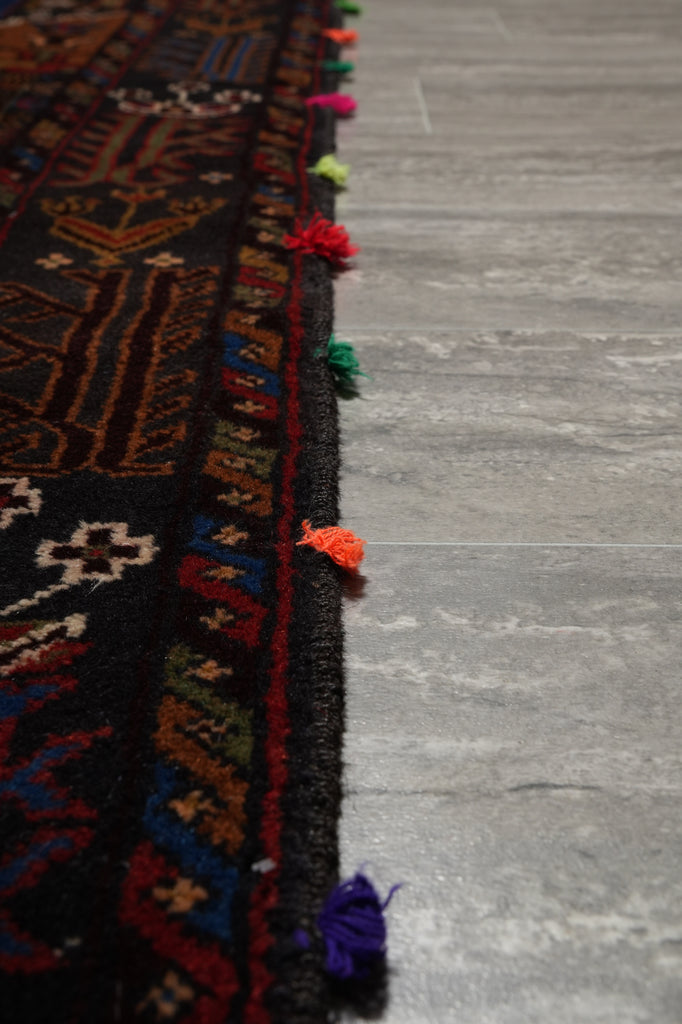 4 x 6.7 Tribal Rug Handmade Afghanistan Wool Animal Motif #F-3247