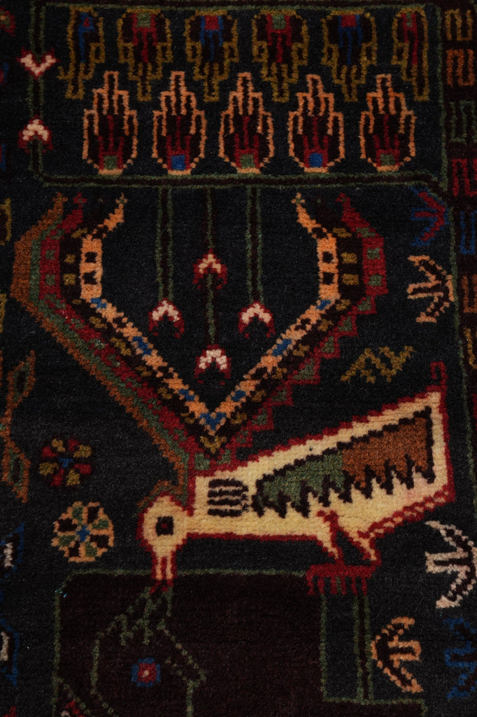 4 x 6.7 Tribal Rug Handmade Afghanistan Wool Animal Motif #F-3247