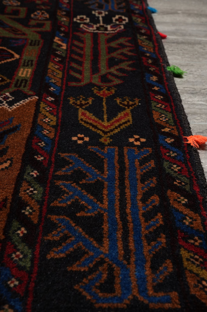4 x 6.7 Tribal Rug Handmade Afghanistan Wool Animal Motif #F-3247